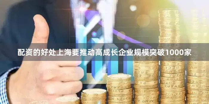 配资的好处上海要推动高成长企业规模突破1000家