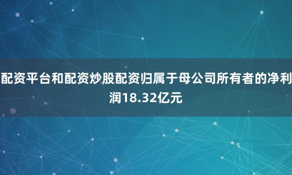 配资平台和配资炒股配资归属于母公司所有者的净利润18.32亿元